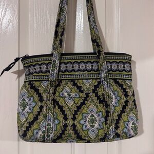Patterned Tote Bag - Green and Black